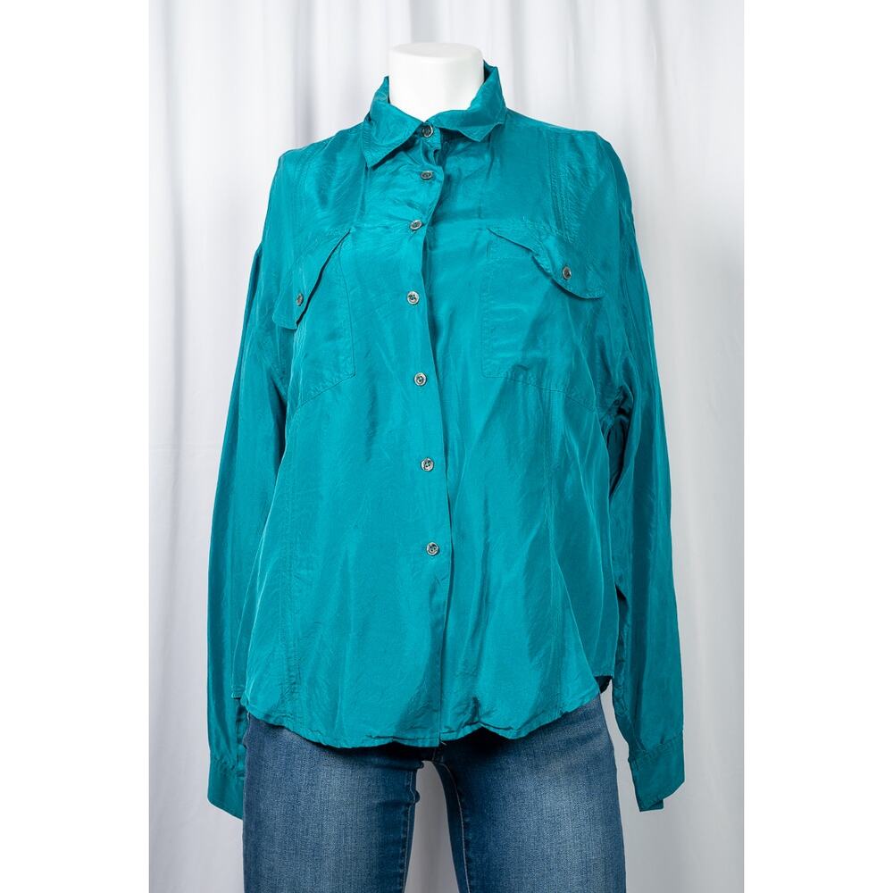 90s silk button up by Sophisticates By Jonathan Martin Sz L